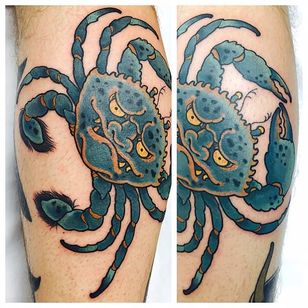 Tatuaje Heikegani por Enku Shoji #heikegani #heikeganitattoo #japanesecrab #japanesecrabtattoo #japanese #crab #EnkuShoji