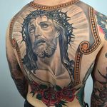 Black and Grey Jesus Tattoo by Dan Pemble #blackandgrey #Jesus #BlackandGreyJesus #Religious #Christ #DanPemble