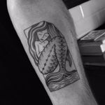 Blackwork mermaid tattoo by Toma Pegaz #blackwork #mermaid #TomaPegaz #mermaidtattoo