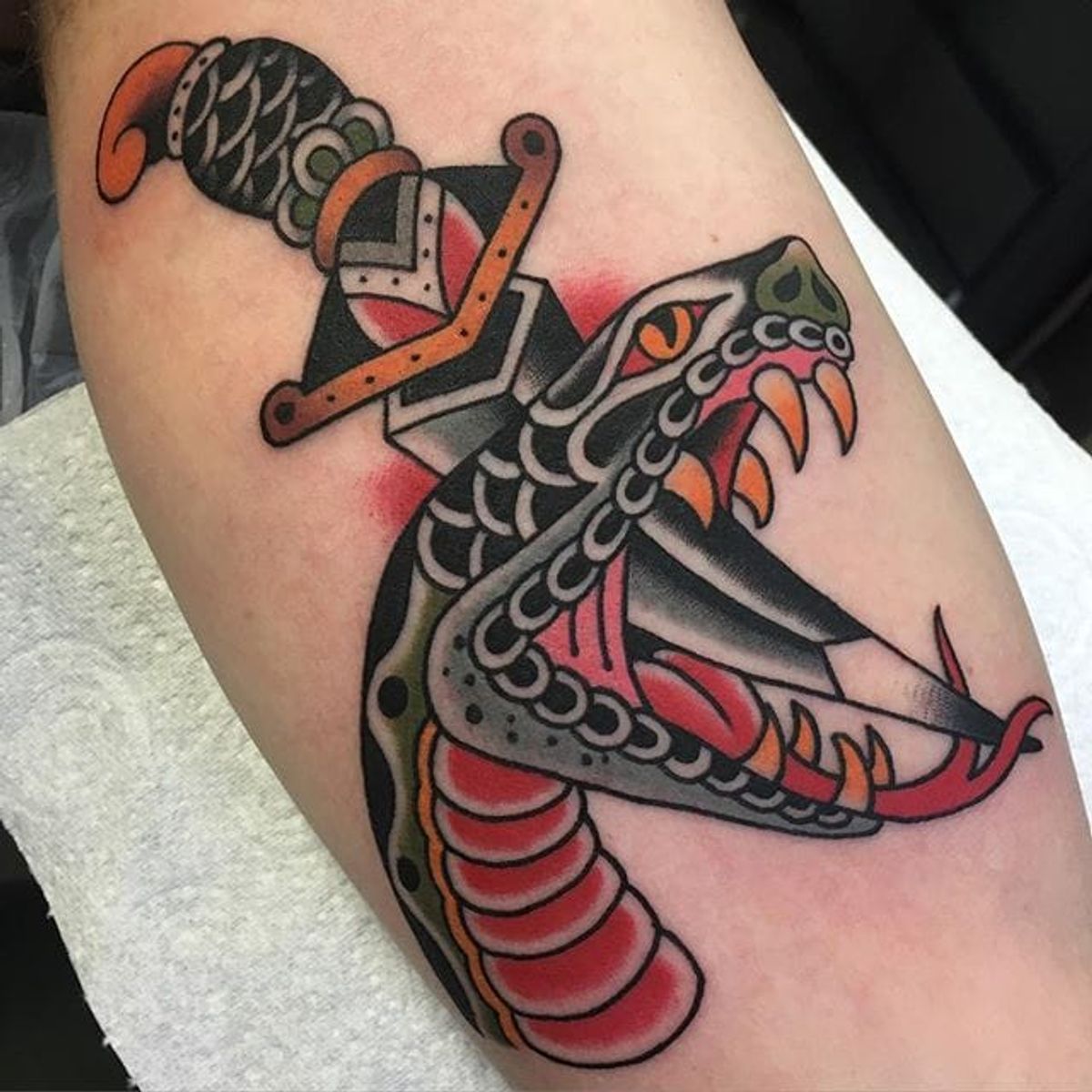 Tattoo uploaded by Robert Davies • Snake Head Tattoo by Lewis Parkin 