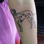 Minimalist dalmatian tattoo by Shannon Carruth. #minimalist #dog #dalmatian #ShannonCarruth