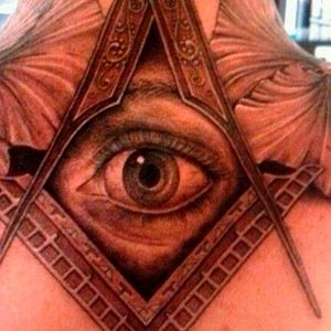 Fine black and grey tattoo freemason style eye Photo from Pinterest by unknown artist #eye #thirdeye #allseeingeye #esoteric #blackandgrey #blackwork #freemason