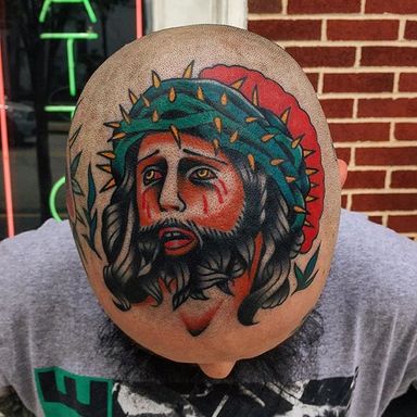 Jesus Tattoo by Alex Zampirri #jesus #jesustattoo #traditional #traditionaltattoo #oldschool #traditionalartist #AlexZampirri
