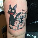 Jiji tattoo by Kimberly Wall. #KimberlyWall #bunnymachine #anime #cat #kikisdeliveryservice #studioghibli