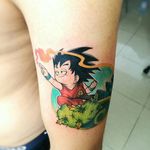 DBZ Stoner tattoo by Victor Manuel #VictorManuel #weedtattoos #color #newschool #newtraditional #dragonballz #Goku #weed #marijuana #bud #stoner #smoking #joint #smoke #anime #tattoooftheday