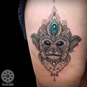 Monkey tattoo done by Coen Mitchell. #coenmitchell #details #geometric