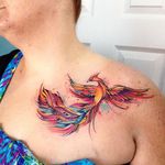 Phoenix Tattoo by Adrian Bascur #Watercolor #WatercolorTattoos #WatercolorArtists #BoldWatercolor #BestWatercolor #ModernTattoos #ContemporaryTattoos #AdrianBascur #Phoenix #PhoenixTattoos