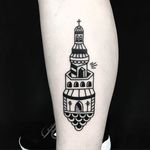 Evil Tower Tattoo by Russell Winter #tower #towertattoo #blackwork #blackworktattoo #blackworktattoos #blackworkartists #blacktattooing #blackink #darktattoos #darkink #RussellWinter