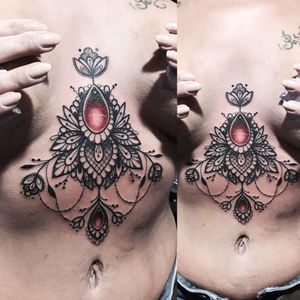 Elegant tattoo by Falukorv #Falukorv #ornamental #lace #jewel