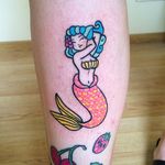 Girly Mermaid Tattoo by Maria Truczinski #MariaTruczinski #Cartoon #Kawaii #Cartoontattoo #Kawaiitattoo #Mermaid