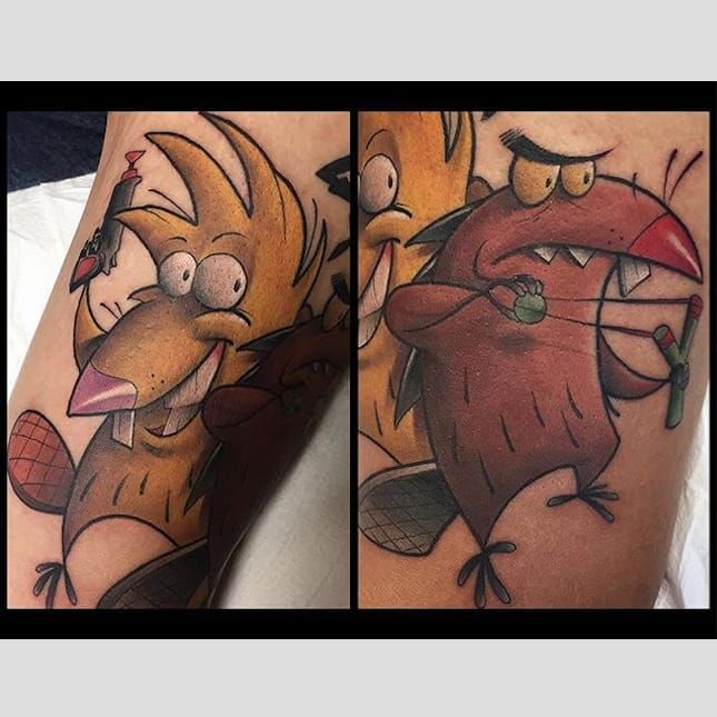The Angry Beavers done by resident  Rebel Rebel Tattoo  Facebook
