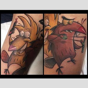 ’Angry Beavers’ tattoo by Brandon Flores. #brandoom #BrandonFlores #angrybeavers #cartoon #nickelodeon #nostalgia #childhood