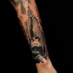 Sagittarius Tattoo by Fabbe Persegani #Watercolor #WatercolorTattoo #BrushStrokeTattoo #ContemporaryTattoos #FabbePersegani #Sagittarius #contemporary
