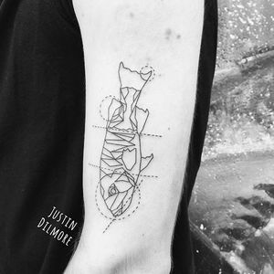 Intricate fish constellation, by Justin Dilmore #JustinDilmore #fishtattoo #fish #linework #blackwork #simple #fineline