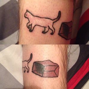 The Cat is Out of the Bag, by Mary Roan #MaryRoan #funnytattoo #cat #package