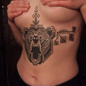 Bear tattoo by Antti Kuurne #AnttiKuurne #ornamental #ethnic #blackwork #linework #pattern #mehndi #bear