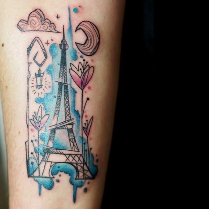 Tatouage ephemere cheville et poignet - Tour Eiffel Paris, Faux tattoo