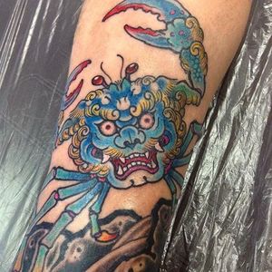 Heikegani Tattoo by Ishi Illysynapse #heikegani #heikeganitattoo #japanesecrab #japanesecrabtattoo #japanese #crab #IshiIllysynapse