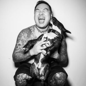 Steven Huie and his dog Chicken (IG—stevenhuie_flyrite). #hardcore #SteveHuie #punkrock