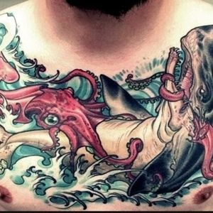 Squid and whale fights are terrifying. #squid #squidtattoo #whale #whaletattoo #seamonster #seamonstertattoo