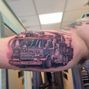 Huge fire truck, by Anthony Neave #firetrucktattoo