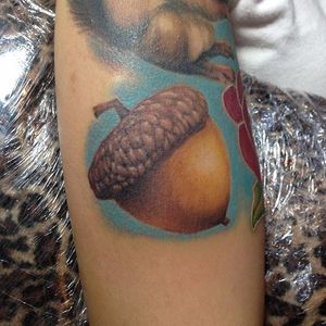 Color Realism Walnut Tattoo by @twintattoo #NationalWalnutDay #walnut #color #realism #colorrealism #IceAge