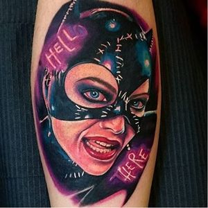 Catwoman Tattoo by @madamefink #Catwoman #Batman #DCComics #portrait #madamefink