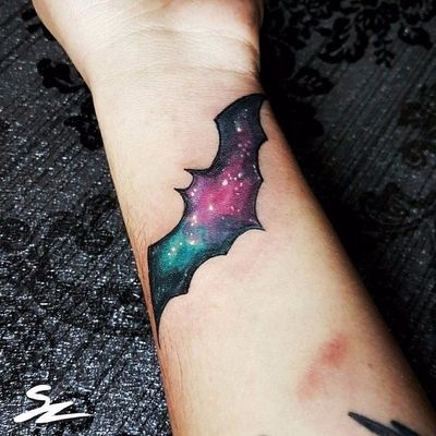 batman logo tattoo wrist