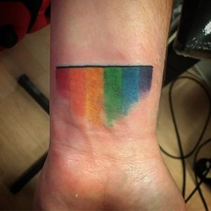 Painterly flag (via IG—tattooed_whitetrash) #PrideTattoo #PrideFlag #LGBT #Equality #Rainbow #RainbowTattoo