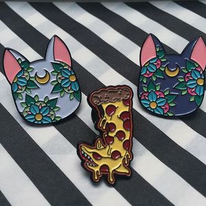 Sailor Moon cats and pizza enamel pins by Alex Strangler. #AlexStrangler #enamelpin #cute #girly #pizza #sailormoon #pin