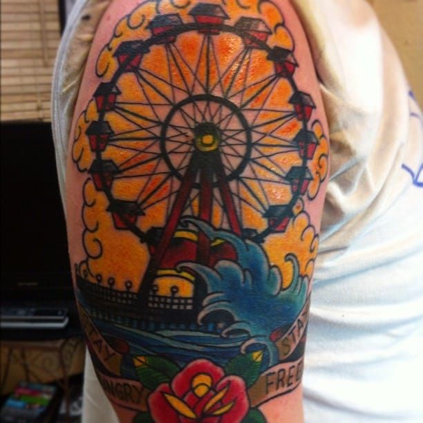 High Voltage Tattoo on Twitter Check out the awesome healed Ferris wheel  on boomerlikesbeer by artofkevinlewis  highvoltagetattoo hvt  highvoltagetattoo ferriswheeltattoo carny hvt httpstcotbOOkoe9hG   Twitter