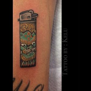 One of the dragon inspired lighter tattoos by Kelu #Lighter #LighterTattoo #JapaneseLighter #JapaneseTattoos #Japanese #CreativeTattoo #KeluLighter #KelulighterTattoos #Kelu