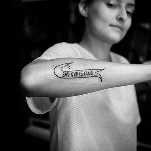 Sad girl tattoo by Clare Frances. #blackwork #sad #sadgirl #sadgirlclub #subculture