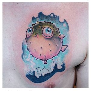 Pufferfish Tattoo by Adrian Ciercoles #pufferfish #fish #sealife #AdrianCiercoles