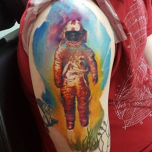 Astronaut Tattoo by Dmitry Vision #atronaut #astronauttattoo #portrait #portraittattoo #colorrealism #colorrealismtattoo #colorrealismtattoos #realistictattoos #colorfultattoos #DmitryVision