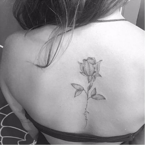 Nice rose tattoo by Brunella Simoes #BrunellaSimoes #minimalistic #linework #rose