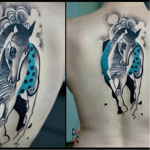 Graphic horse tattoo #horsetattoo #KatarzynaKrutak #graphictattoo #graphic