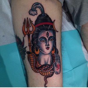 Shiva Tattoo by Spencer Chase #Shiva #Hinduism #deity #traditional #SpencerChase