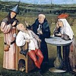 Super casual treppaning from The Extraction of the Stone of Madness, a 15th century Hieronymus Bosch piece #trepanation #hieronymusbosch