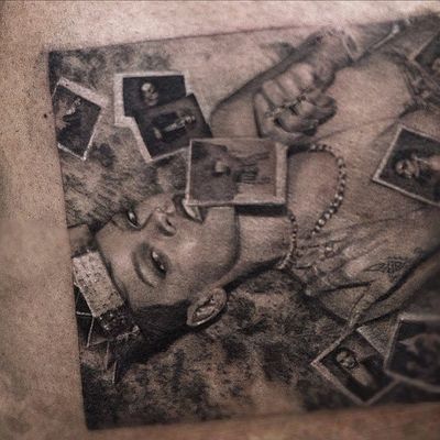 Bad girl Riri by Niki23gtr #Niki23gtr #blackandgrey #realism #realistic #hyperrealism #portrait #musictattoo #badgirl #Rihanna #music #photos #jewelry #crown #tattoooftheday