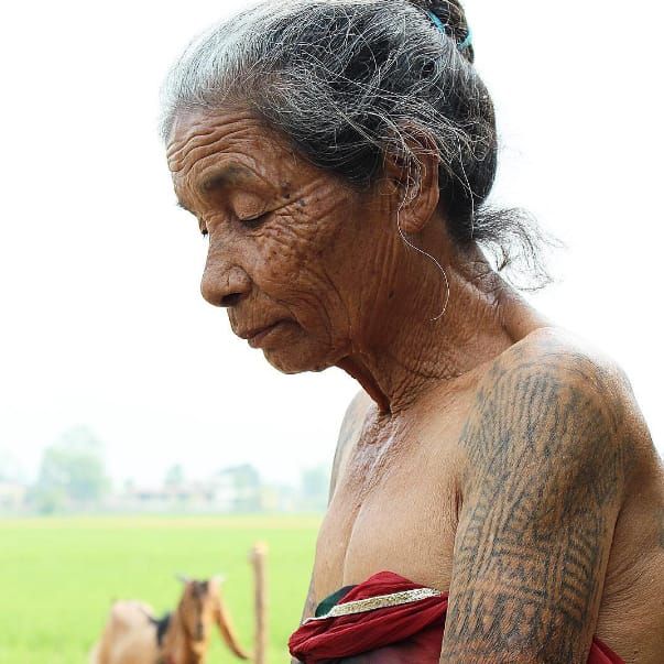 Hung Shen 88 year old Magan Chin woman with face tattoos   Flickr