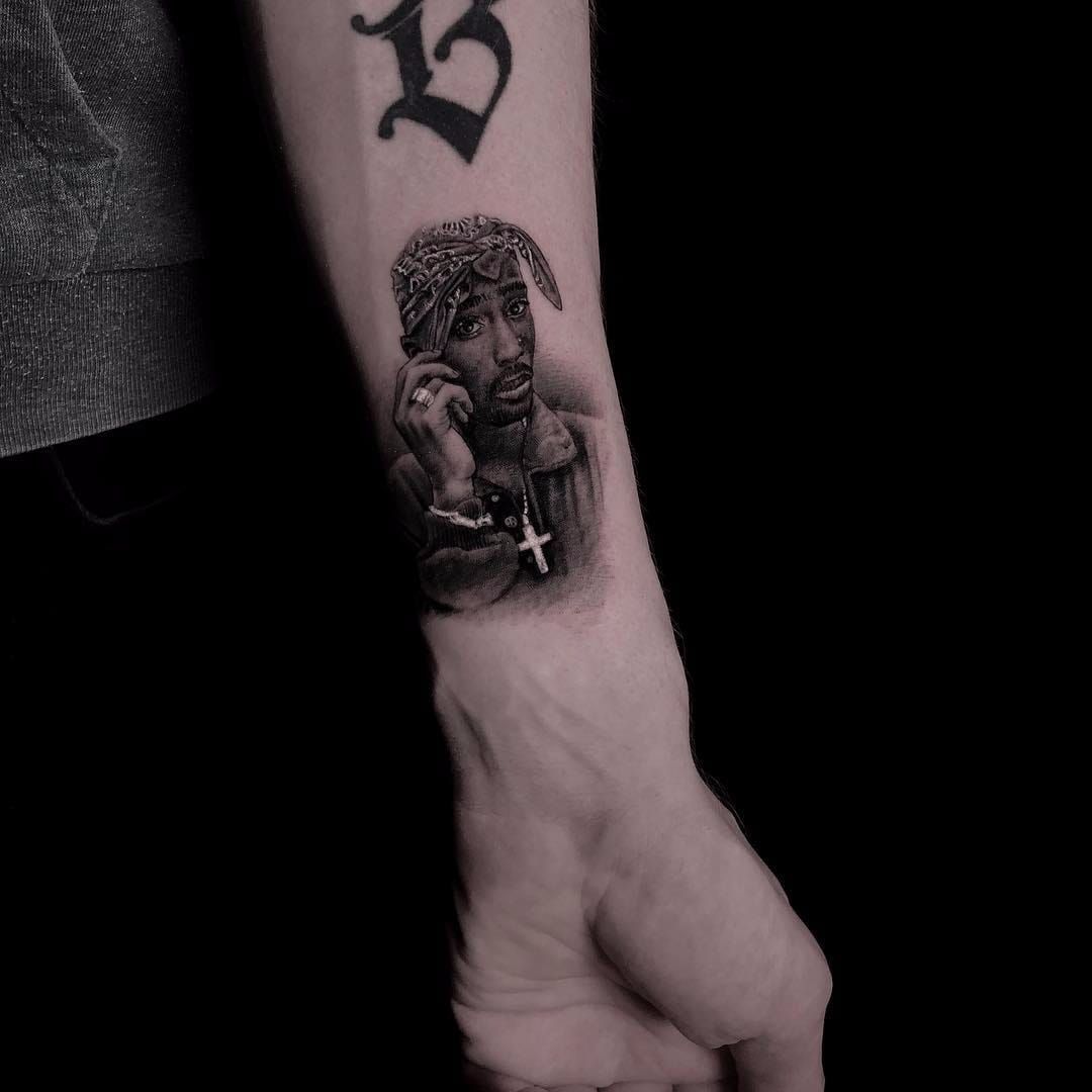 tupac shakur arm tattoos