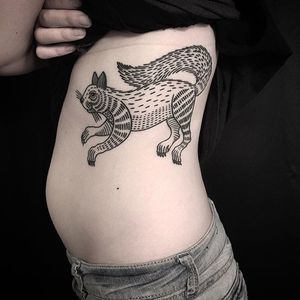 Blackwork squirrel tattoo by Sylvie le Sylvie. #SylvieLeSylvie #blackwork #pattern #squirrel