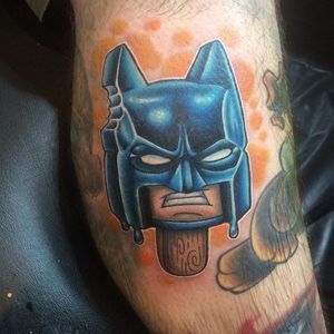 Batman Popsicle Tattoo by Justin Forgea #popsicle #popsicletattoo #popculture #gamertattoos #movie #JustinForgea