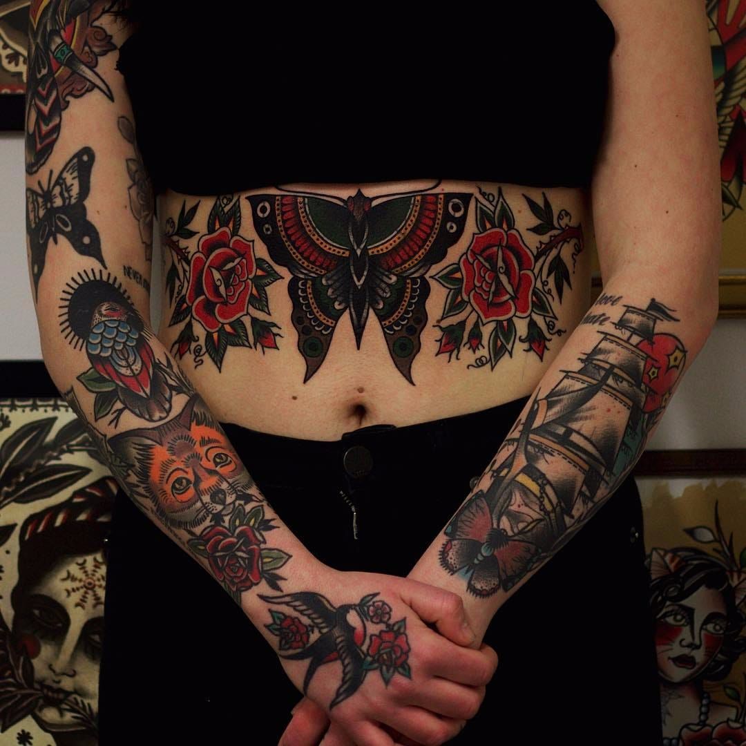 Traditional Sternum Tattoos  Cloak and Dagger Tattoo London
