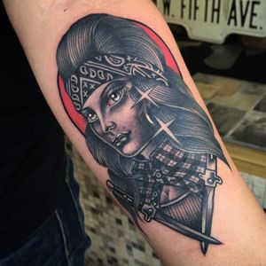 Black and Grey Chola  by Phil Hatchet (via IG-philhatchetyau) #traditional #ladyheads #color #girlsgirlsgirls #PhilHatchetyau