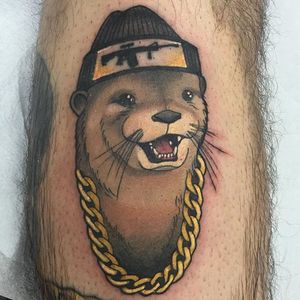 Otter Tattoo by Jake Remenaric #otter #animaltattoo #neotraditional #JakeRemenaric