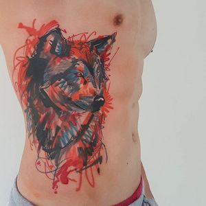 Wolf tattoo by Ael Lim. #AelLim #marker #style #contemporary #sketch #experimentalism #wolf