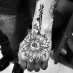 Uma flor na mão #TamiresMandacaru #TatuadorasDoBrasil #brazilianartist #brasil #brazil #sketchstyle #estilorascunho #blackwork #fineline #flor #flower #girassol