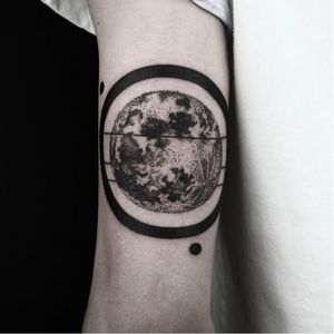 Tattoo by Okan Uckun #OkanUckun #dotwork #earth #planet #geometric #contemporary
